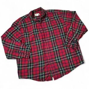 Eddie Bauer Mens Plaid Flannel Shirt Red‎ Green Blue Long Sleeve XXL